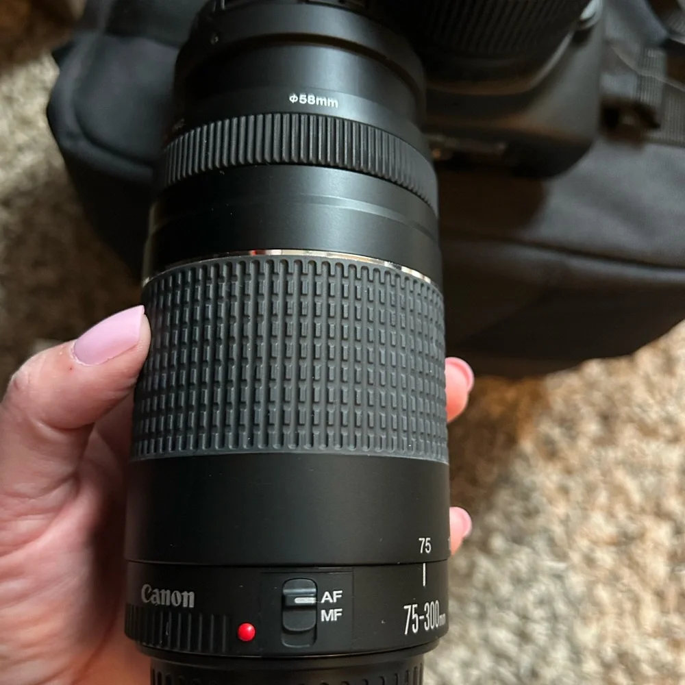 New Canon EOS 1300D Rebel T6 DSLR Camera with Black and Gray Accents